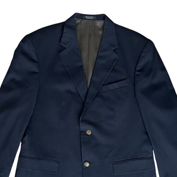 Oscar De La Renta Men’s 100% Wool Navy Two Button Blazer Sports Coat Jacket 42L - Picture 2 of 14